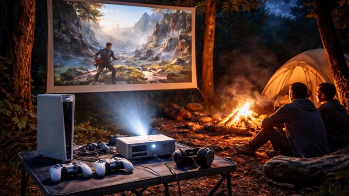 Console en camping-car : jouer en grand grâce au mini vidéoprojecteur Acer