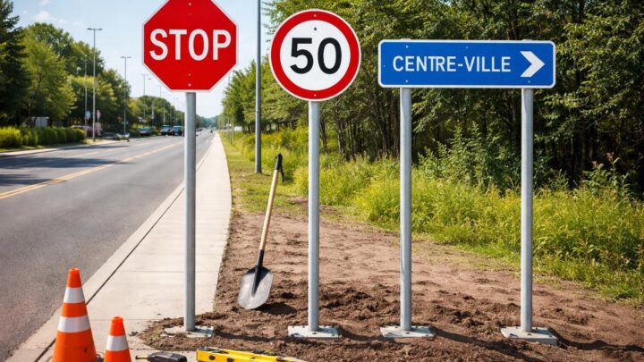 Poteaux de signalisation extérieur : guide d&rsquo;installation pour des panneaux efficaces