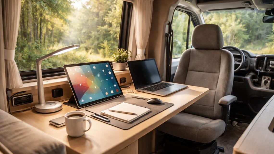 Tablette tactile : transformer un van en poste de travail mobile, setup