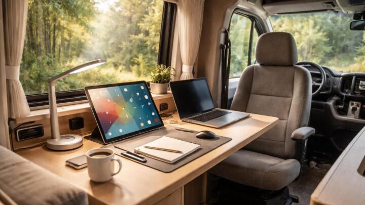 Tablette tactile : transformer un van en poste de travail mobile, setup