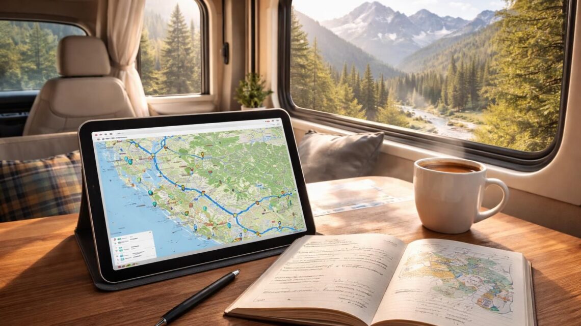 Road trip camping-car : planifier aires et étapes sur iPad, workflow
