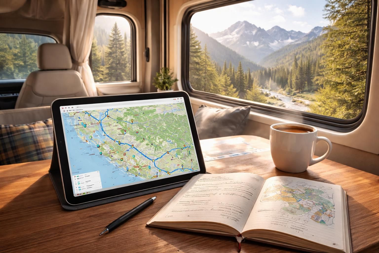découvrez comment planifier facilement les aires et étapes de votre road trip en camping-car grâce à un workflow optimisé sur ipad.