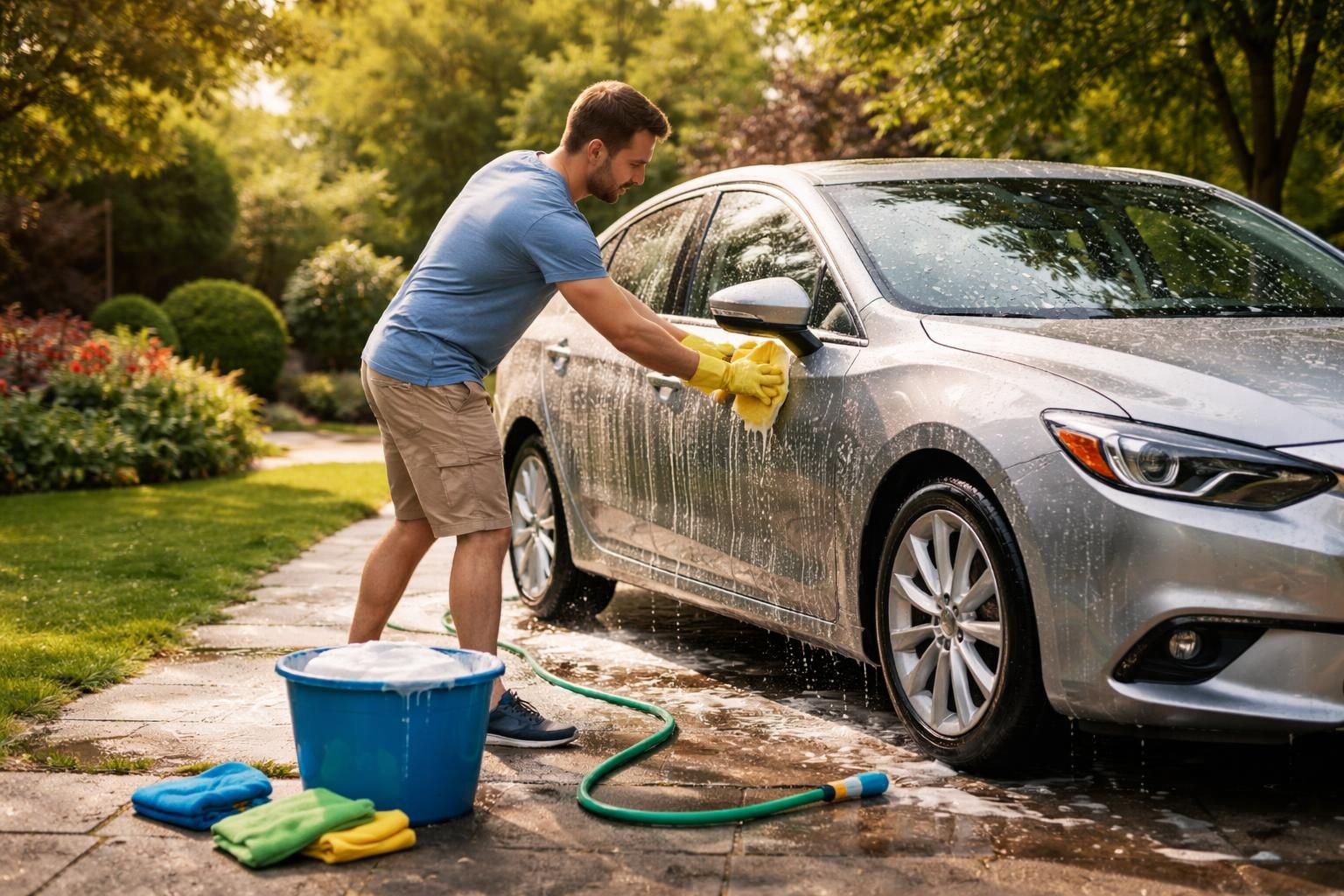 découvrez comment laver votre voiture dans votre jardin efficacement et sans abîmer l'environnement grâce à notre guide ultime pour un lavage réussi.